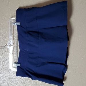Lands End Pleated Skort Size 16 Navy Blue Tennis Swim Beach Summer